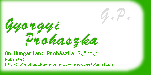 gyorgyi prohaszka business card